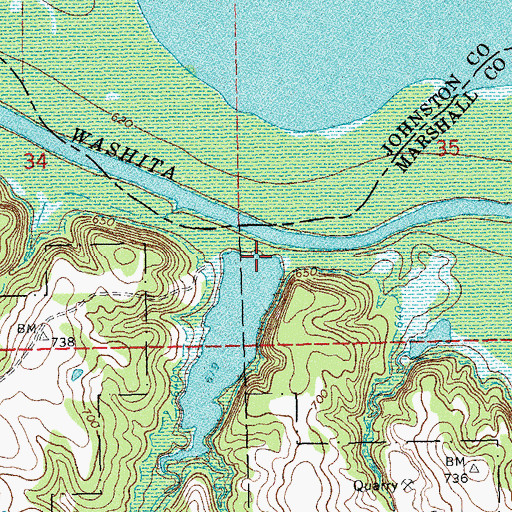 Topographic Map of Polecat Creek, OK