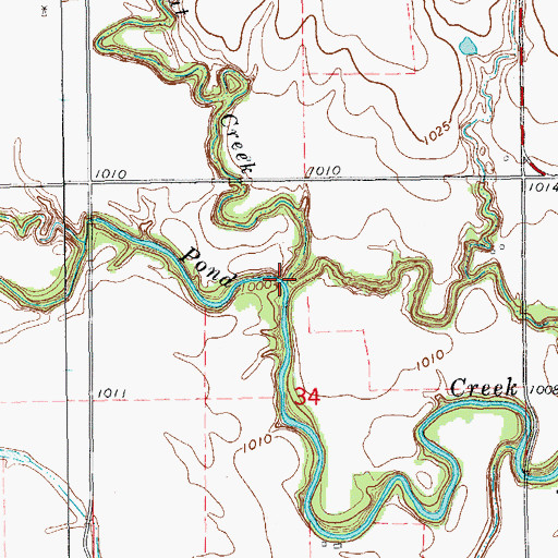 Topographic Map of Polecat Creek, OK