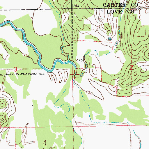 Topographic Map of Polecat Creek, OK