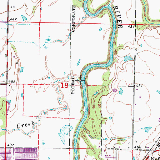 Topographic Map of Polk Creek, OK