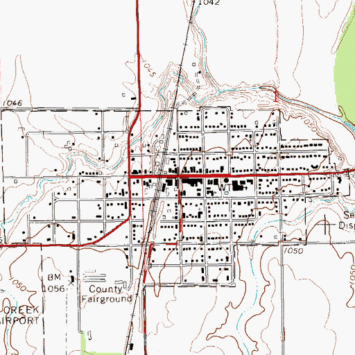 Topographic Map of Pond Creek, OK
