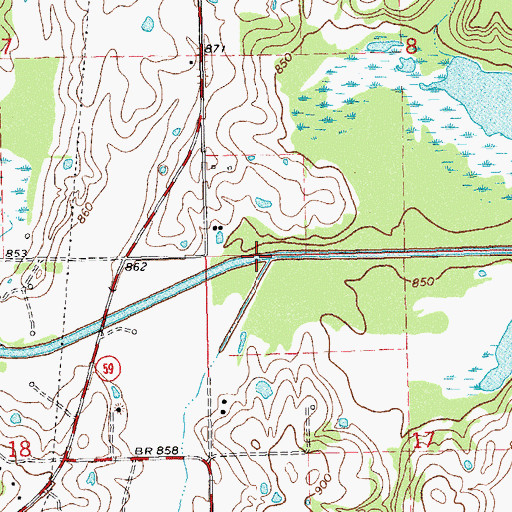 Topographic Map of Popshego Creek, OK
