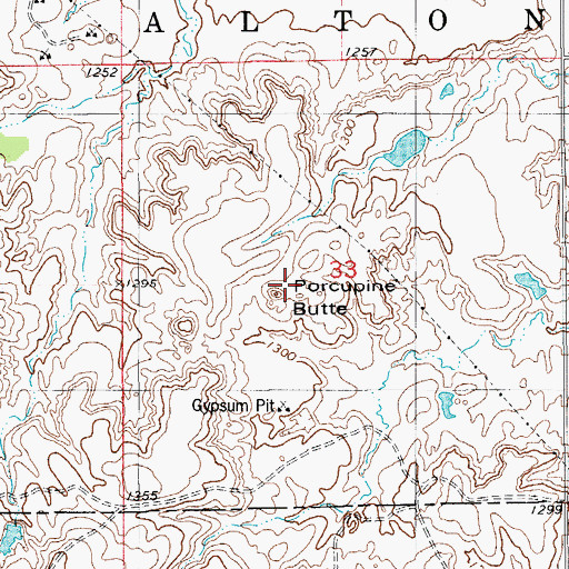 Topographic Map of Porcupine Butte, OK