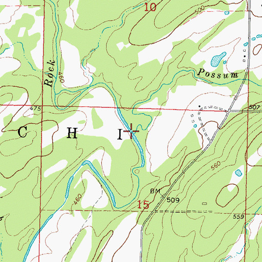 Topographic Map of Possum Creek, OK