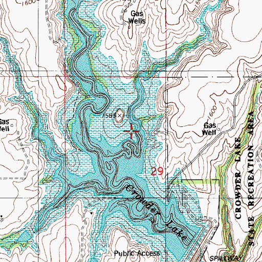 Topographic Map of Possum Hollow, OK