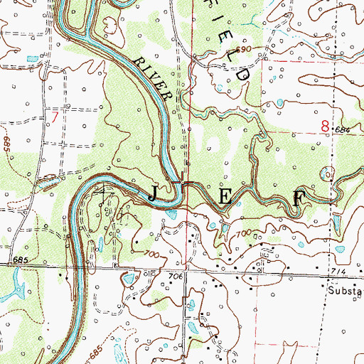 Topographic Map of Post Oak Creek, OK