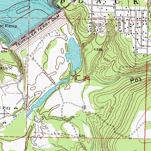 Topographic Map of Pot Hollow, OK