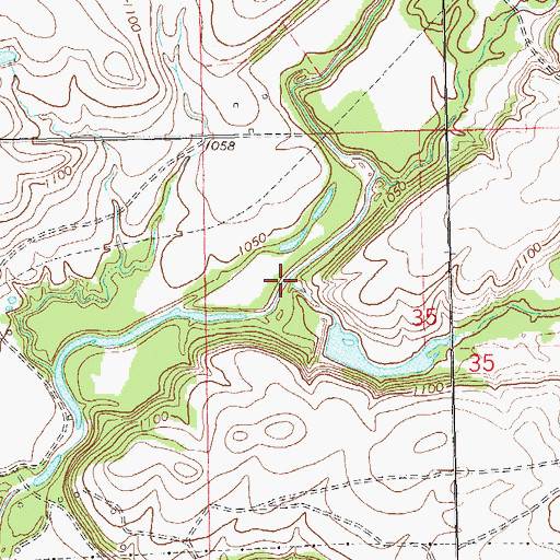 Topographic Map of Potato Creek, OK