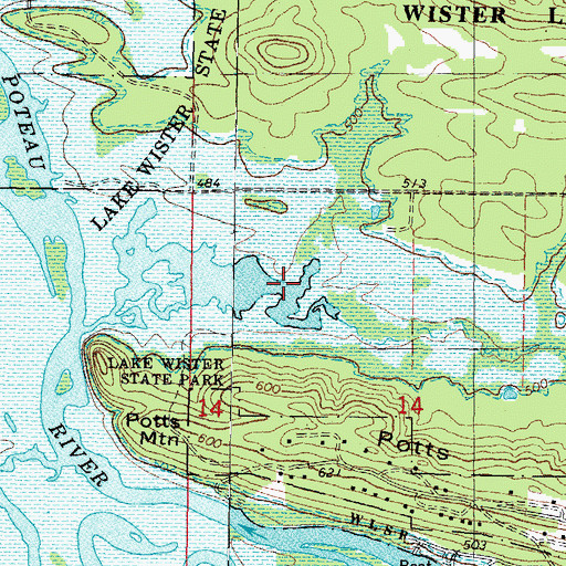 Topographic Map of Potts Creek, OK