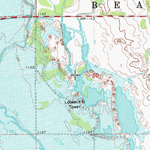 Topographic Map of Powell Creek, OK