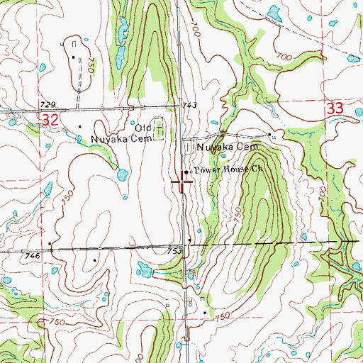 Topographic Map of Power House Church, OK