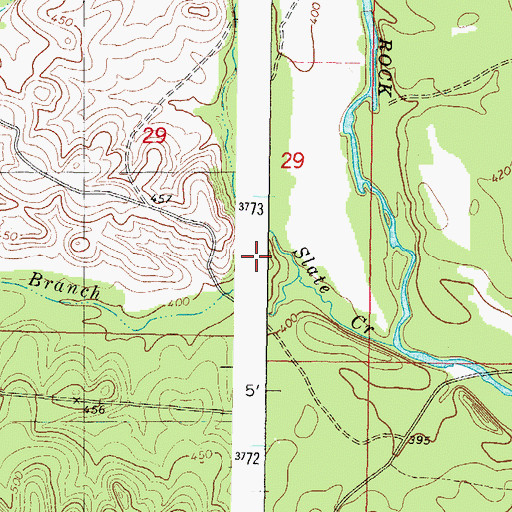 Topographic Map of Prairie Branch, OK