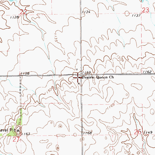 Topographic Map of Prairie Queen Church, OK