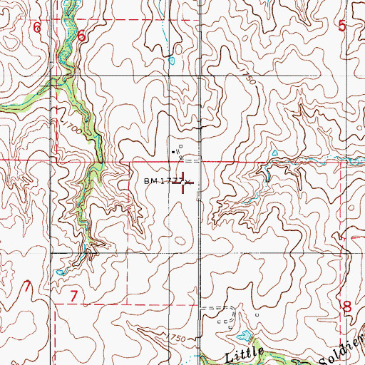 Topographic Map of Prairie View Church, OK
