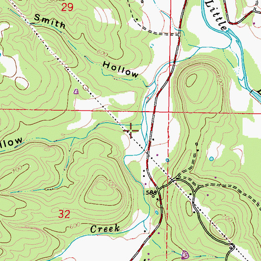 Topographic Map of Procter Hollow, OK