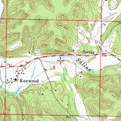 Topographic Map of Proctor Hollow, OK