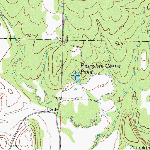 Topographic Map of Pumpkin Center Pond, OK