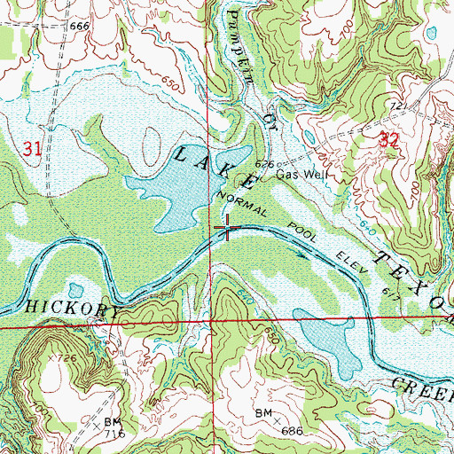 Topographic Map of Pumpkin Creek, OK