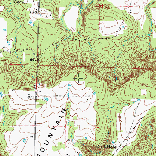 Topographic Map of Pyle Mountain, OK