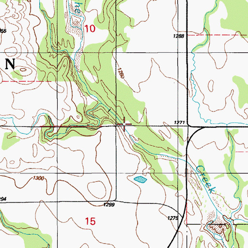 Topographic Map of Quanah Creek, OK