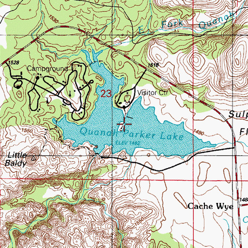 Topographic Map of Quanah Parker Lake, OK