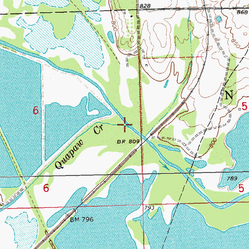 Topographic Map of Quapaw Creek, OK