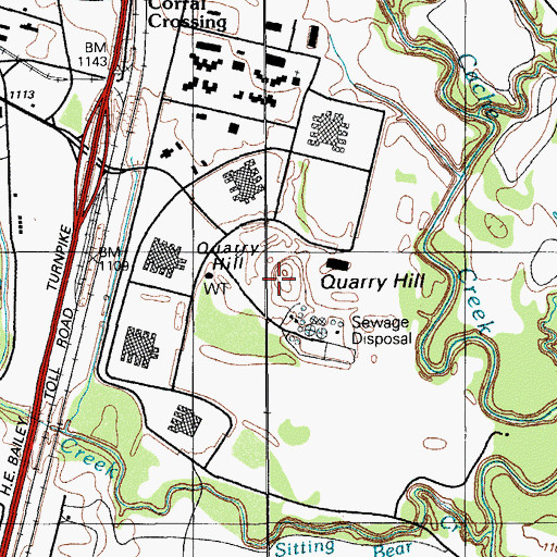 Topographic Map of Quarry Hill, OK