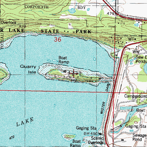 Topographic Map of Quarry Isle, OK