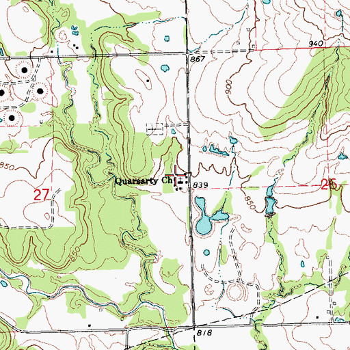 Topographic Map of Quarsarty Church, OK