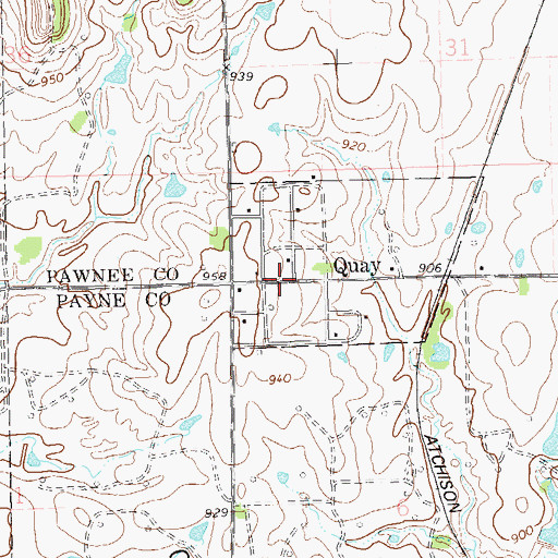 Topographic Map of Quay, OK