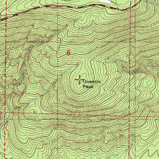 Topographic Map of Quentin Peak, OK