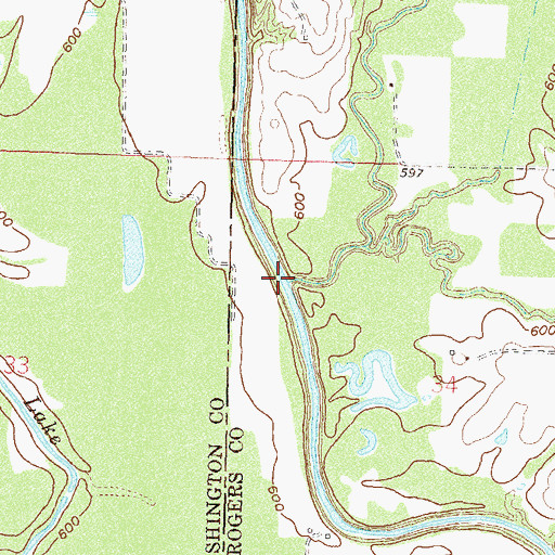 Topographic Map of Rabb Creek, OK