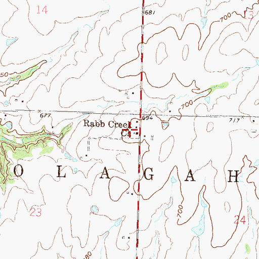 Topographic Map of Rabb Creek Church, OK