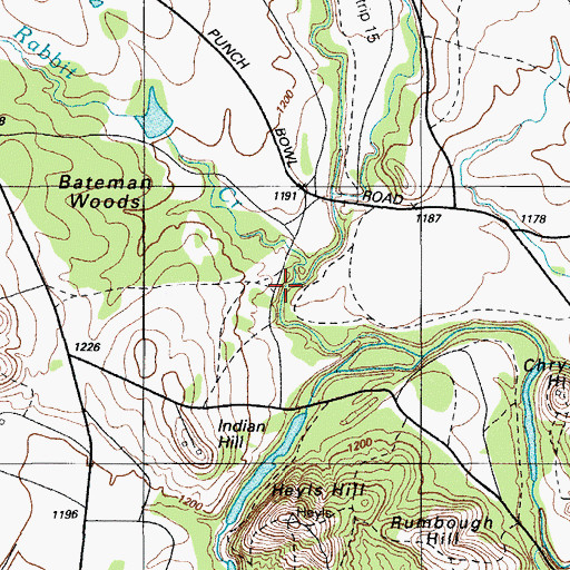 Topographic Map of Rabbit Creek, OK