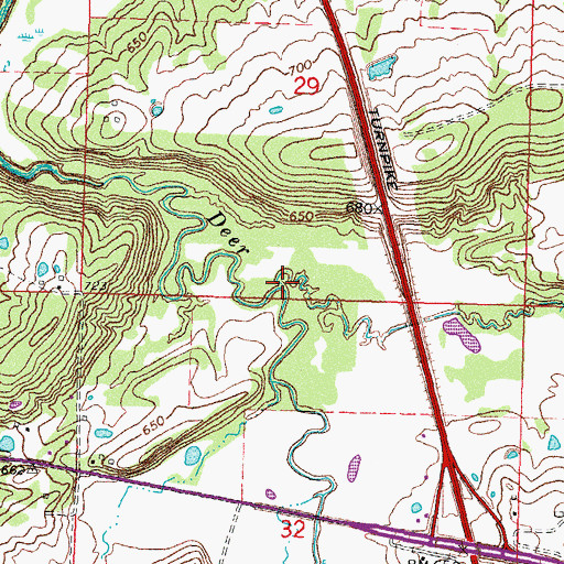 Topographic Map of Rabbit Creek, OK