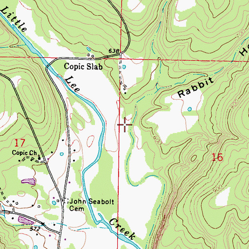 Topographic Map of Rabbit Hollow, OK