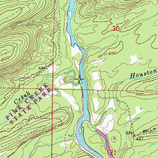 Topographic Map of Rain Creek, OK