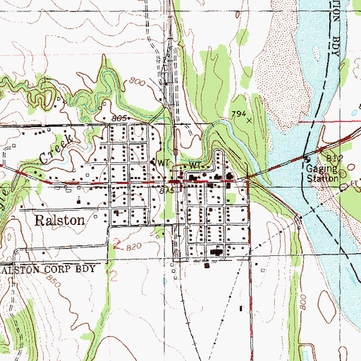 Topographic Map of Ralston, OK
