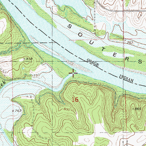 Topographic Map of Ranch Creek, OK