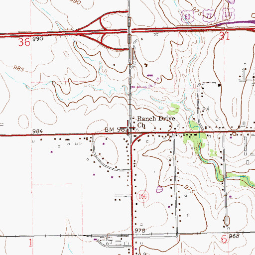 Topographic Map of Ranch Drive Church, OK