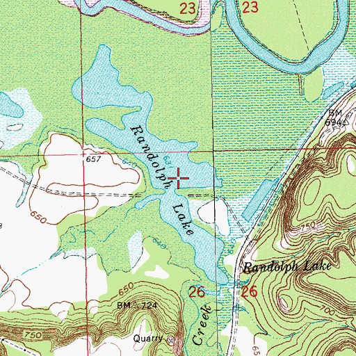 Topographic Map of Randolph Lake, OK
