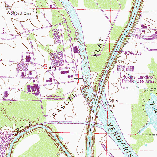 Topographic Map of Rascal Flat, OK