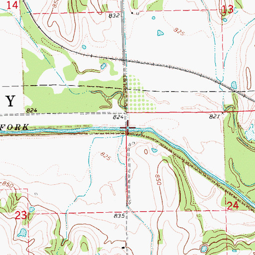 Topographic Map of Rat Creek, OK