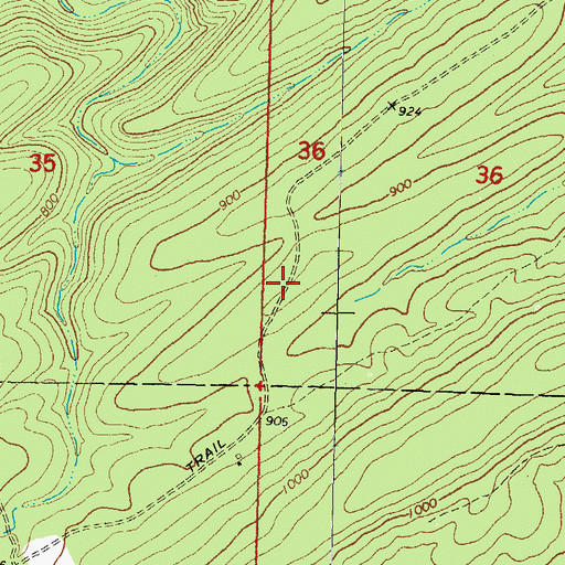 Topographic Map of Rattan Trail, OK