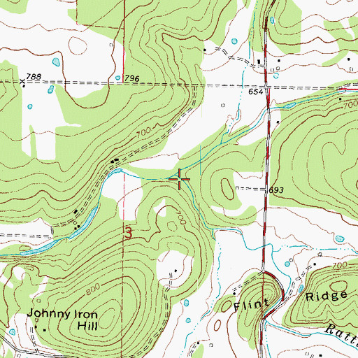 Topographic Map of Rattlesnake Branch, OK