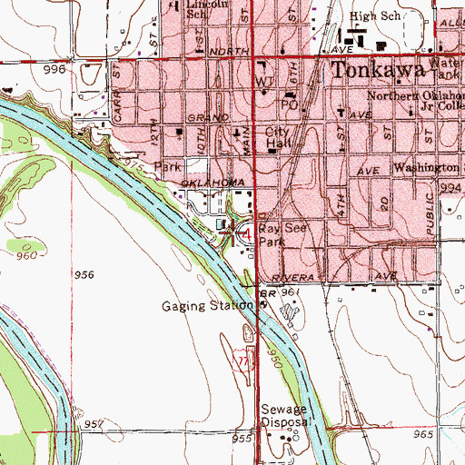 Topographic Map of Ray See Park, OK