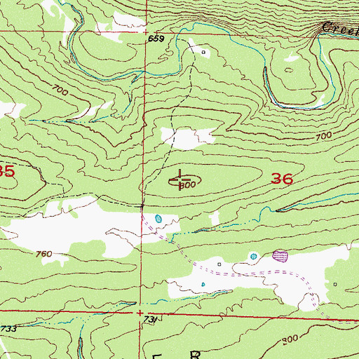 Topographic Map of Razorback Mountain, OK