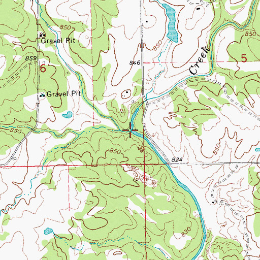 Topographic Map of Reagan Branch, OK
