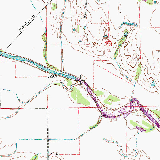 Topographic Map of Red Blanket Creek, OK