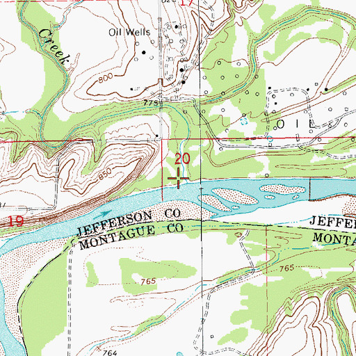 Topographic Map of Red Creek, OK